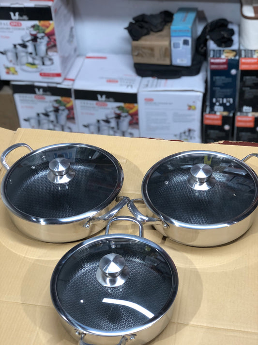 Imported Honey Comb Shallow Open Cookware Set