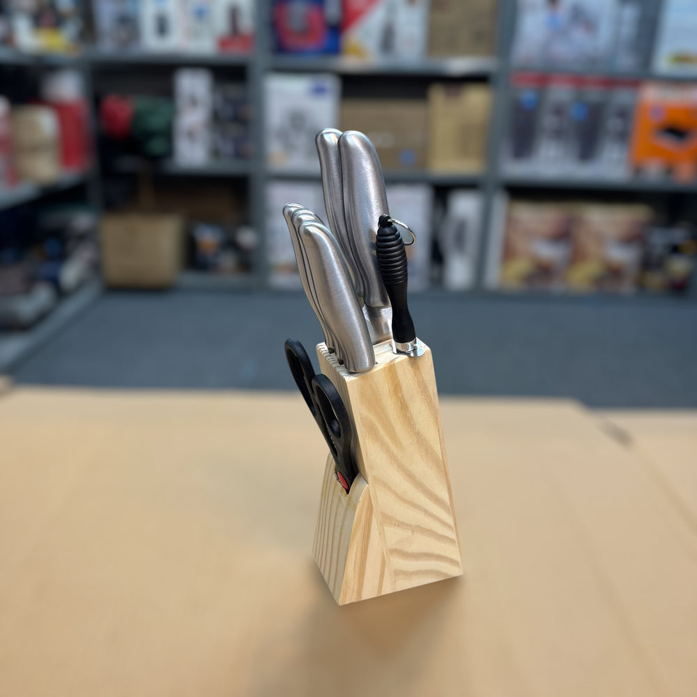 7 Pieces Knives Set with Wooden Holder
