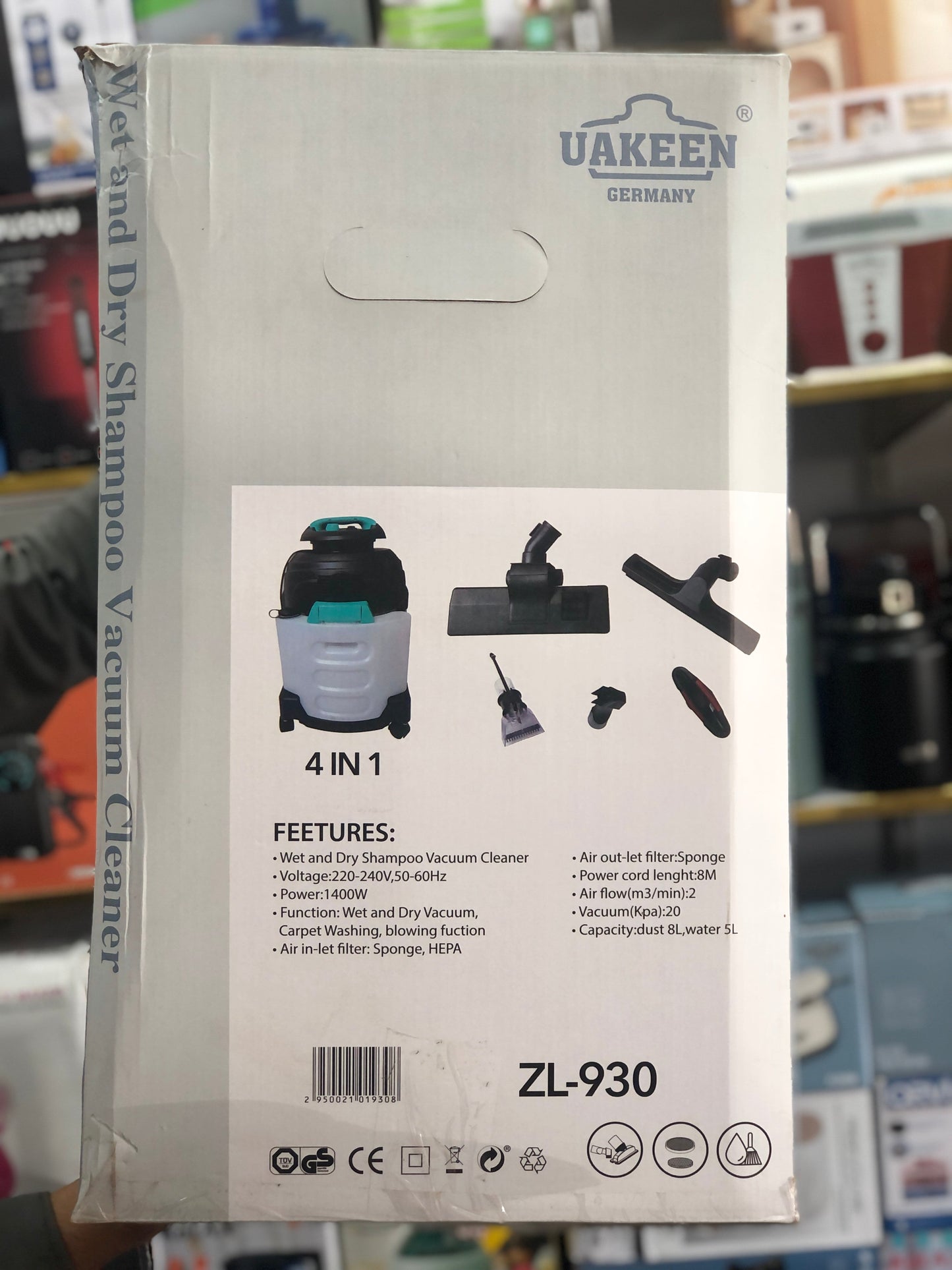 Uakeen 4in 1 Wet and Dry Shampoo Vacuum Cleaner ZL-930
