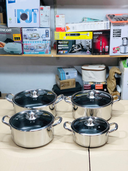 Imported Honey Comb Deep Open 4pc Cookware Set