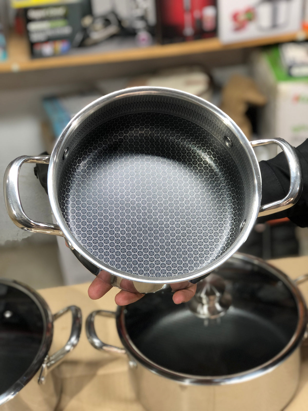 Imported Honey Comb Deep Open 4pc Cookware Set