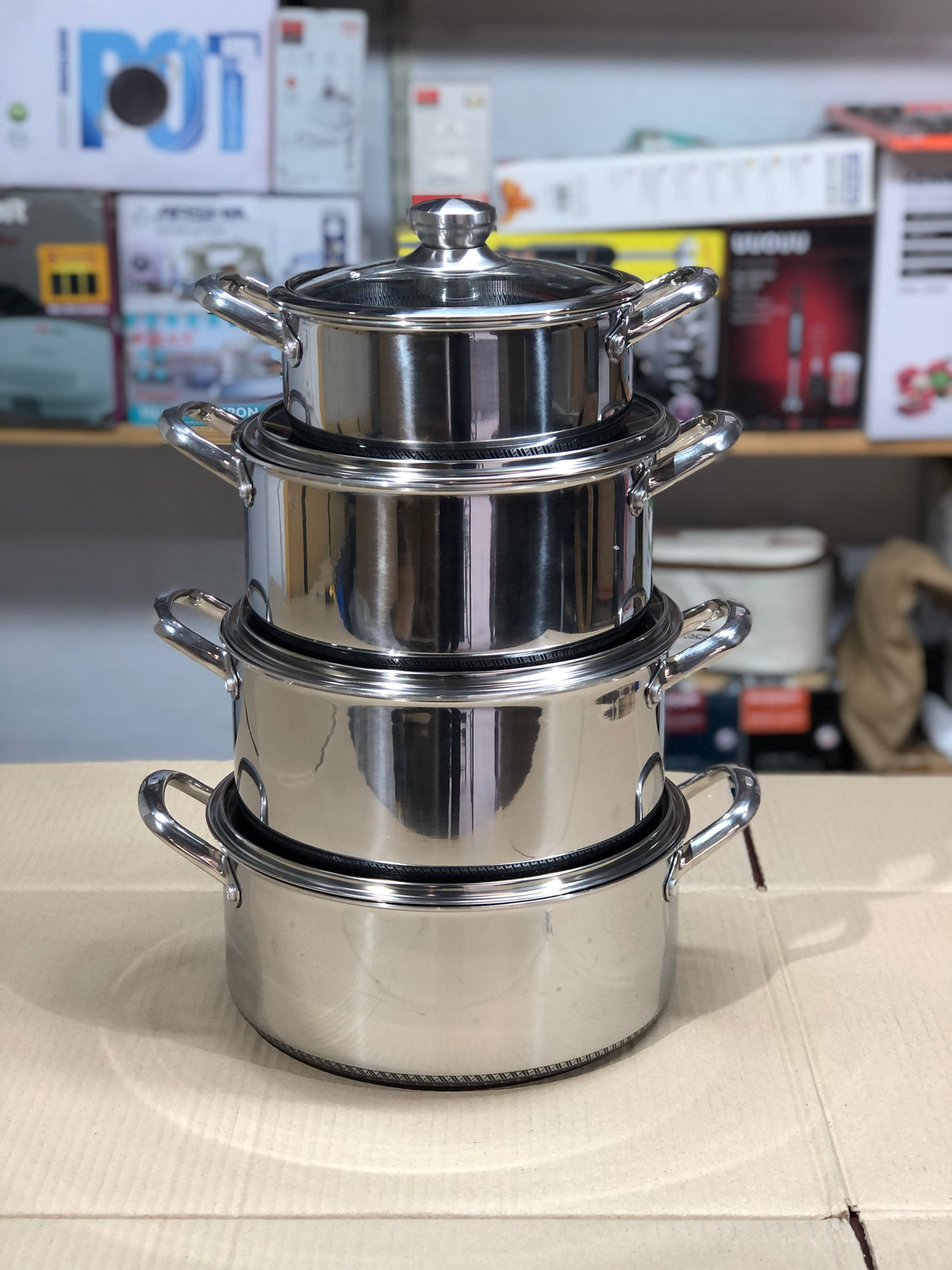 Imported Honey Comb Deep Open 4pc Cookware Set