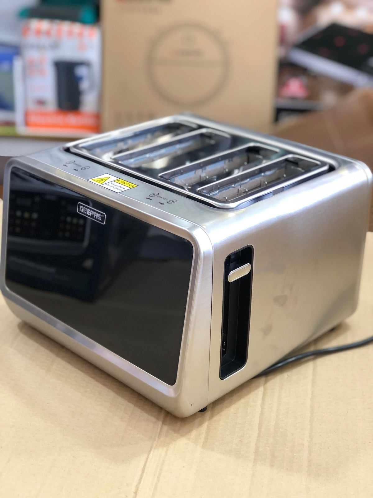 GEEPAS 5-in-1 DIGITAL 4 Slice Long Slot Toaster
