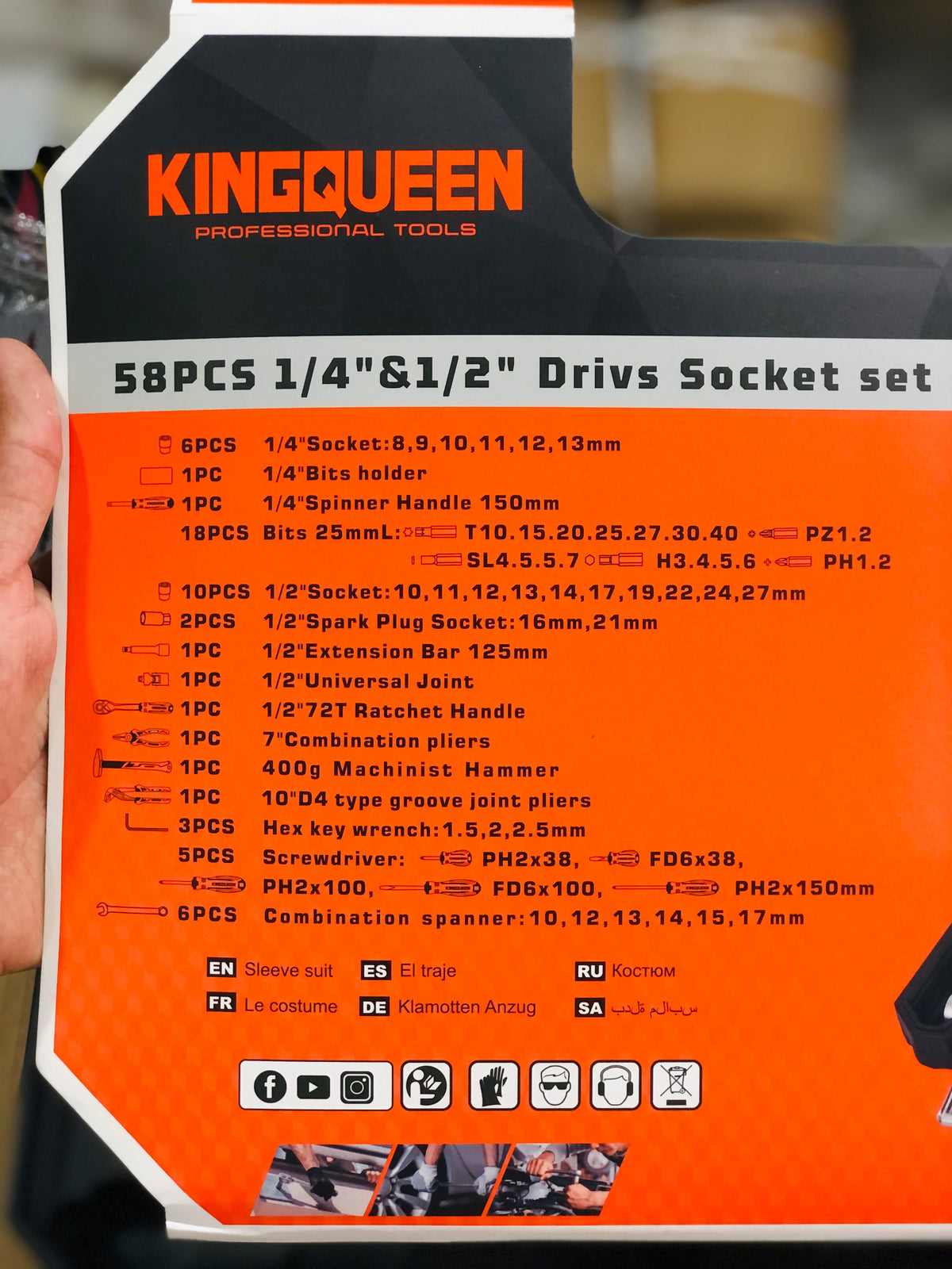 Kings Queen 58 Pieces Chromium Stainless Steel Tool Kit Set